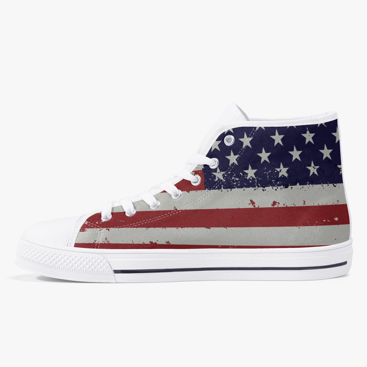 Crake High Top USA laced custom prints canvas shoes