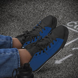 Crake High Top Blue laced high top plain color canvas shoes at RM MYR289