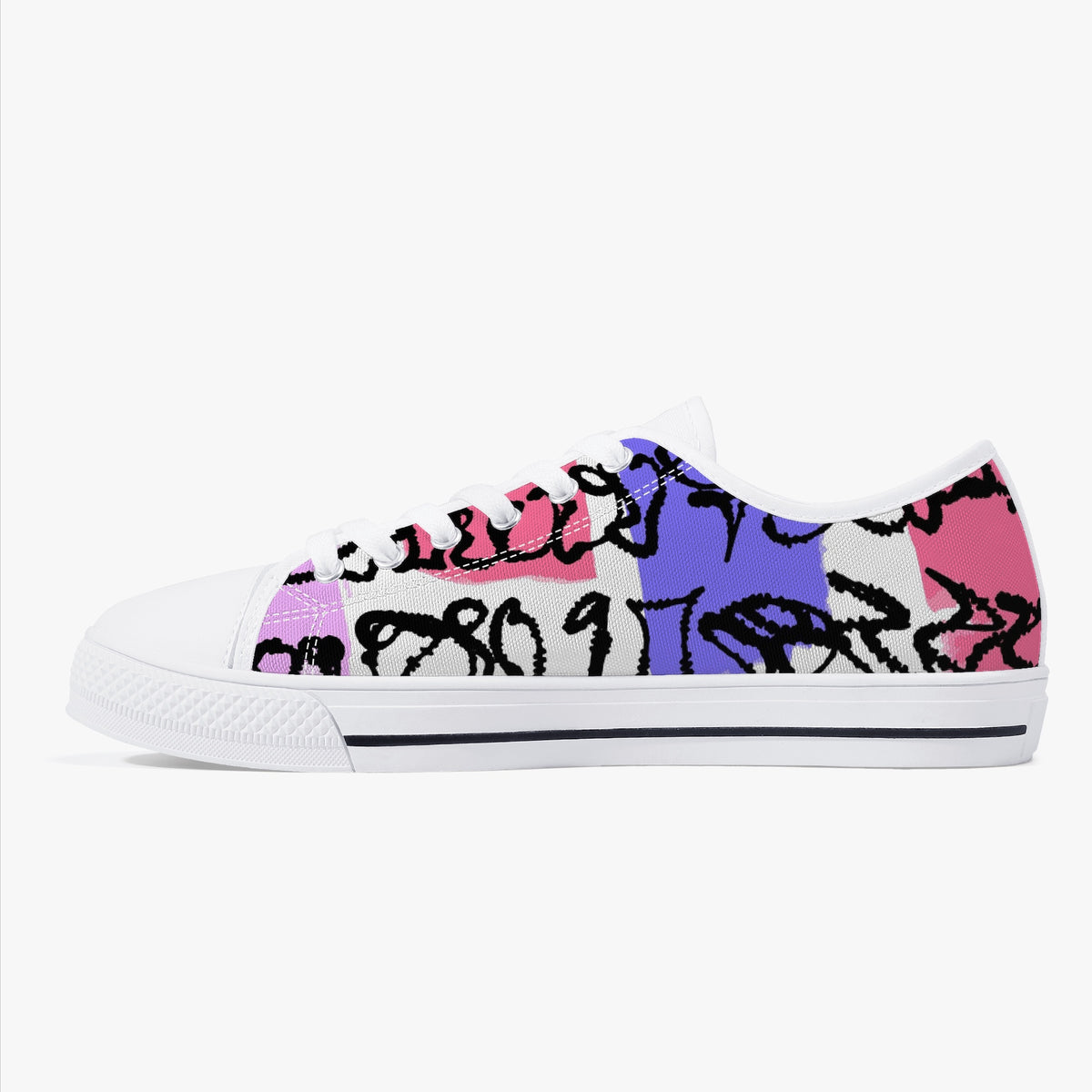 Crake Low Top Devilo laced custom prints canvas shoes