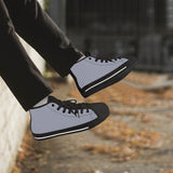 Crake High Top Grey Stripes laced custom prints canvas shoes at RM MYR289
