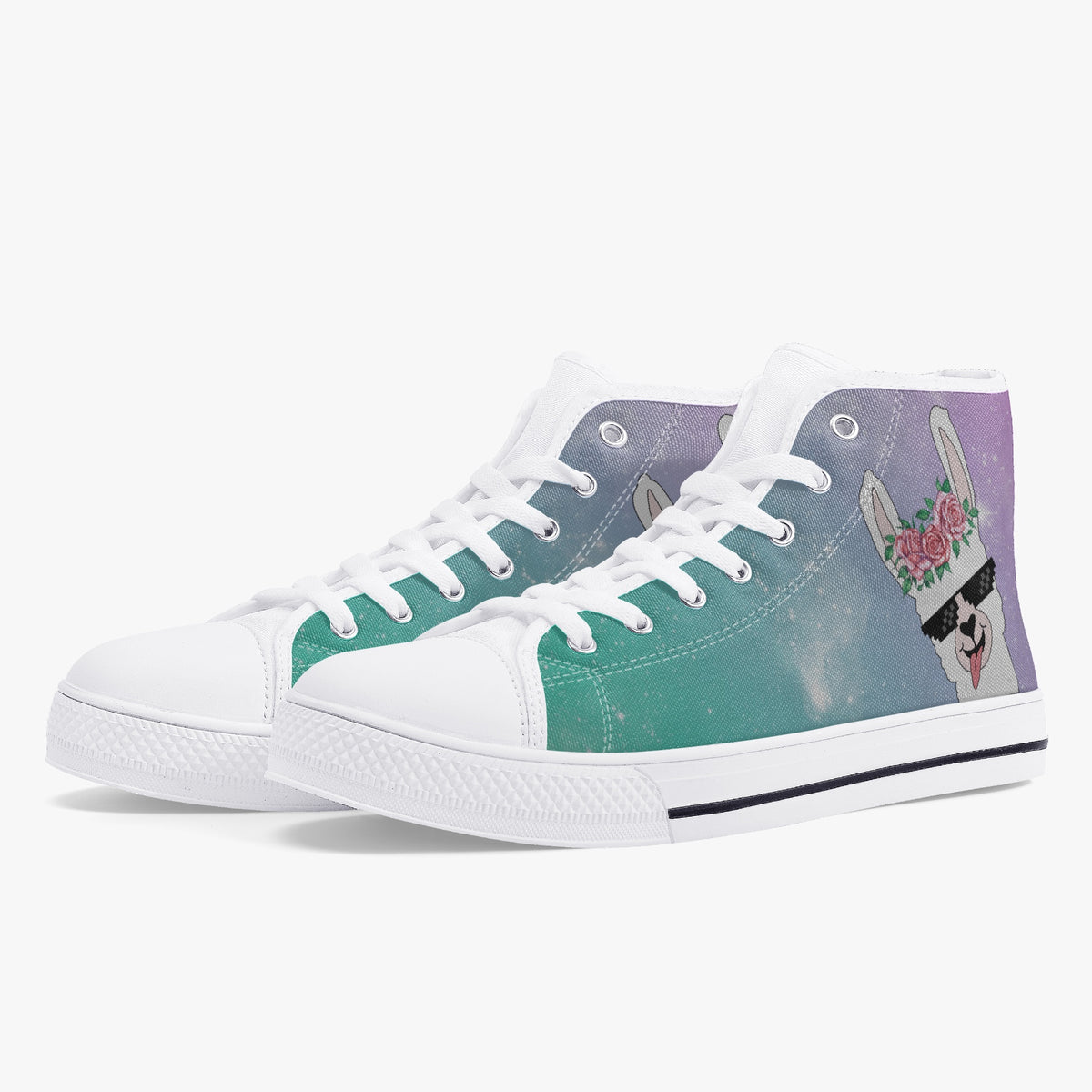 Crake High Top Alpaca laced custom prints canvas shoes