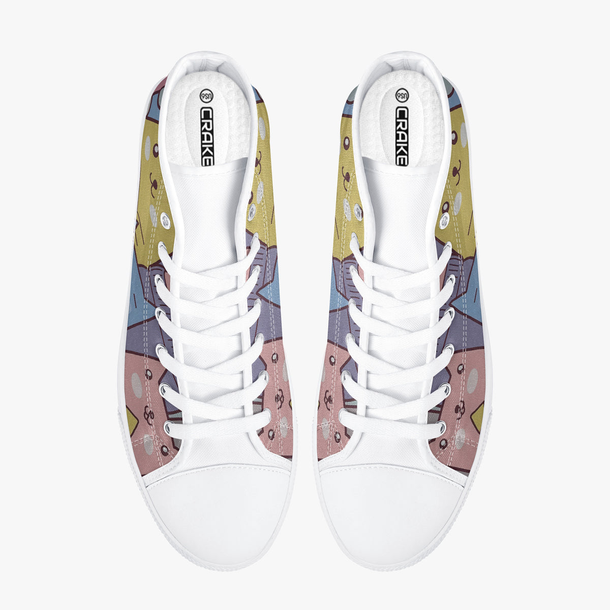 Crake High Top Doo Doo Cats laced custom prints canvas shoes