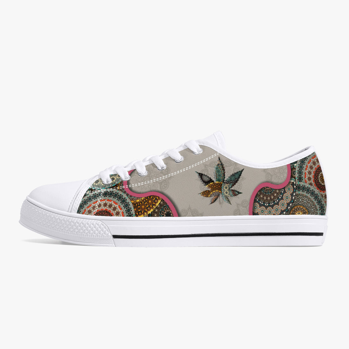 Crake Low Top Maple Leaf laced custom prints canvas shoes