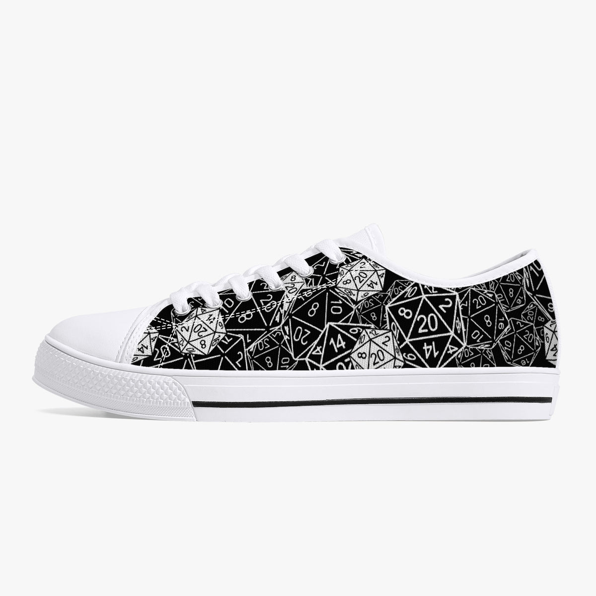 Crake Low Top Numbers laced custom prints canvas shoes
