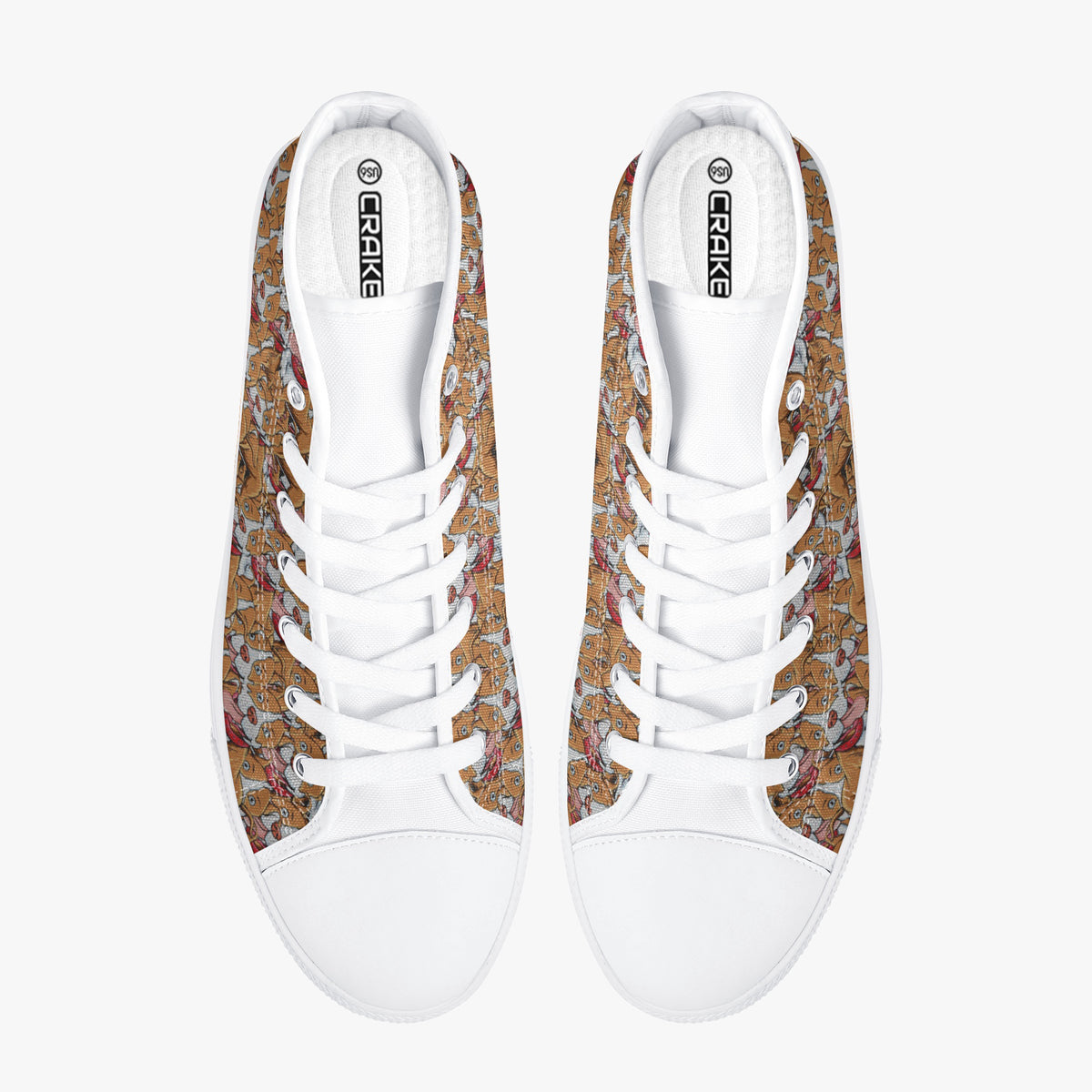 Crake High Top Pitbulls laced custom prints canvas shoes