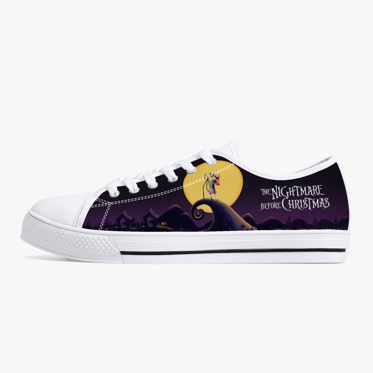 Crake Low Top Nightmare before Christmas laced custom prints canvas shoes