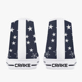 Crake High Top White Stars laced custom prints canvas shoes at RM MYR289