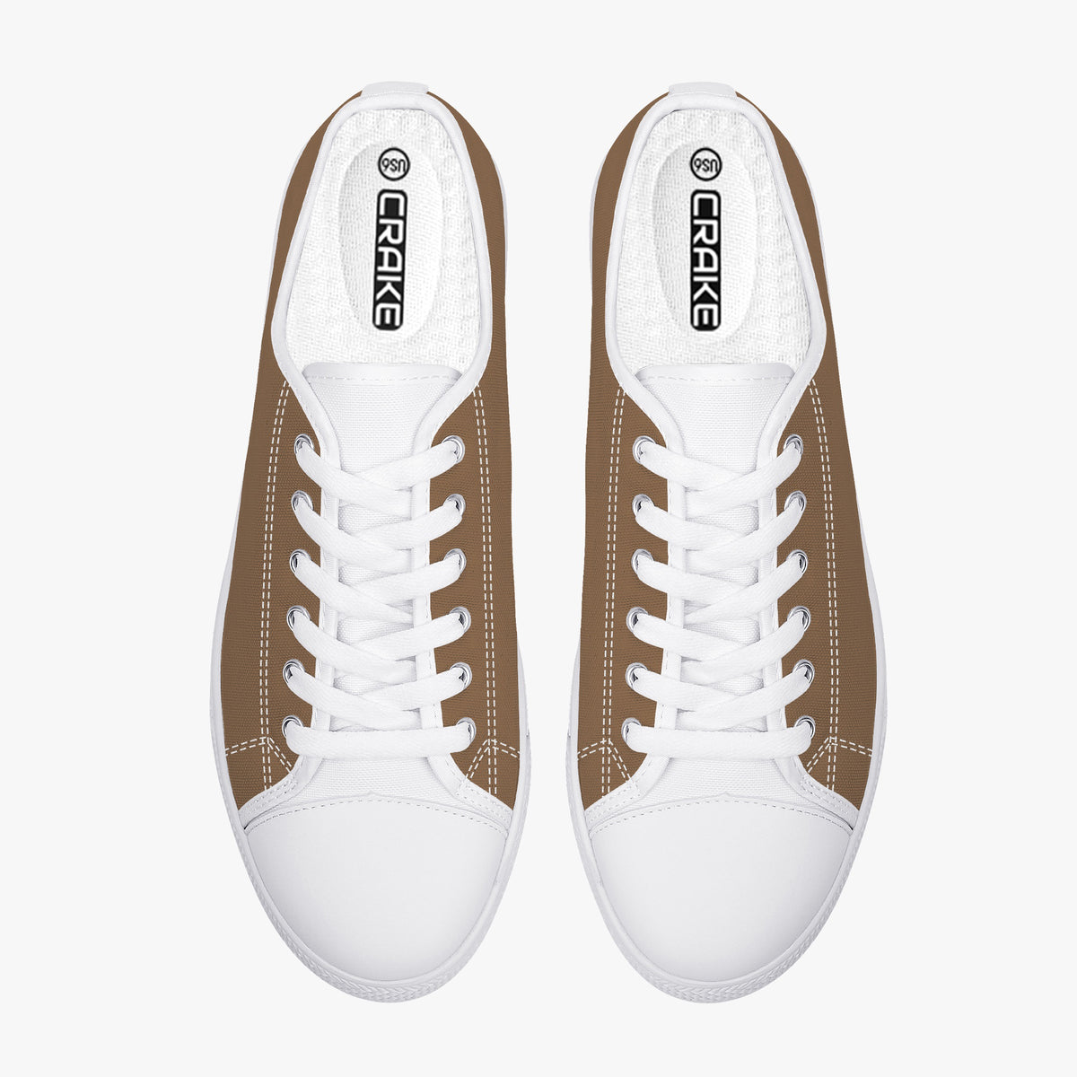Crake Low Top Cocoa laced low top plain color canvas shoes