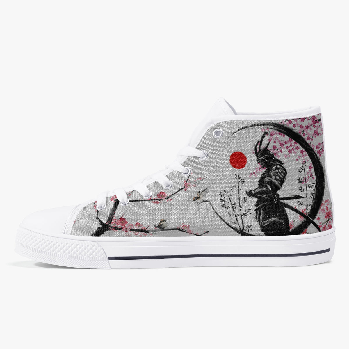 Crake High Top Samurai laced custom prints canvas shoes