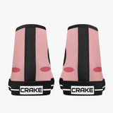 Crake High Top Pink Smilley laced custom prints canvas shoes at RM MYR289