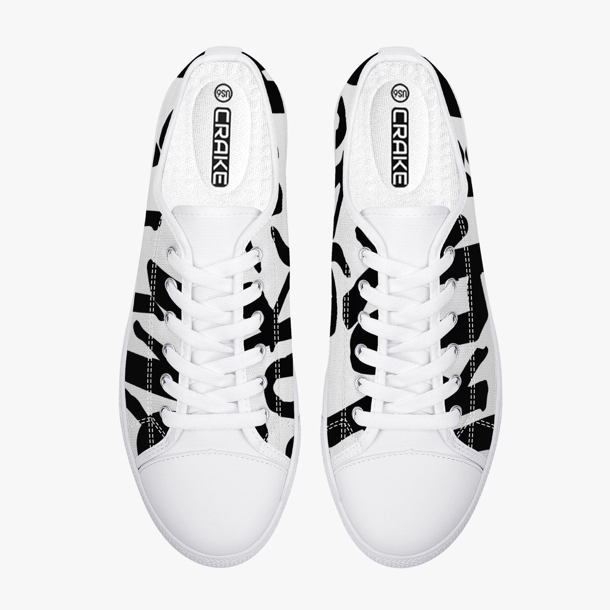 Crake Low Top Latin laced custom prints canvas shoes