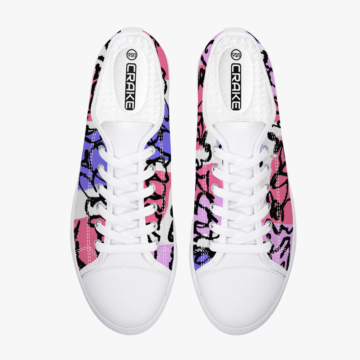 Crake Low Top Devilo laced custom prints canvas shoes