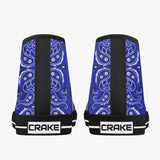 Crake High Top Blue Drips laced custom prints canvas shoes at RM MYR289