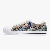 Crake Low Top Sakura Waves laced custom prints canvas shoes at RM MYR289