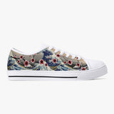 Crake Low Top Sakura Waves laced custom prints canvas shoes at RM MYR289