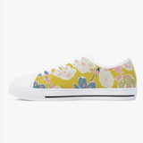 Crake Low Top Flower Painting laced custom prints canvas shoes at RM MYR289