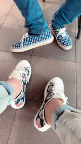 Crake Low Top Fancy Skulls laced custom prints canvas shoes at RM MYR289