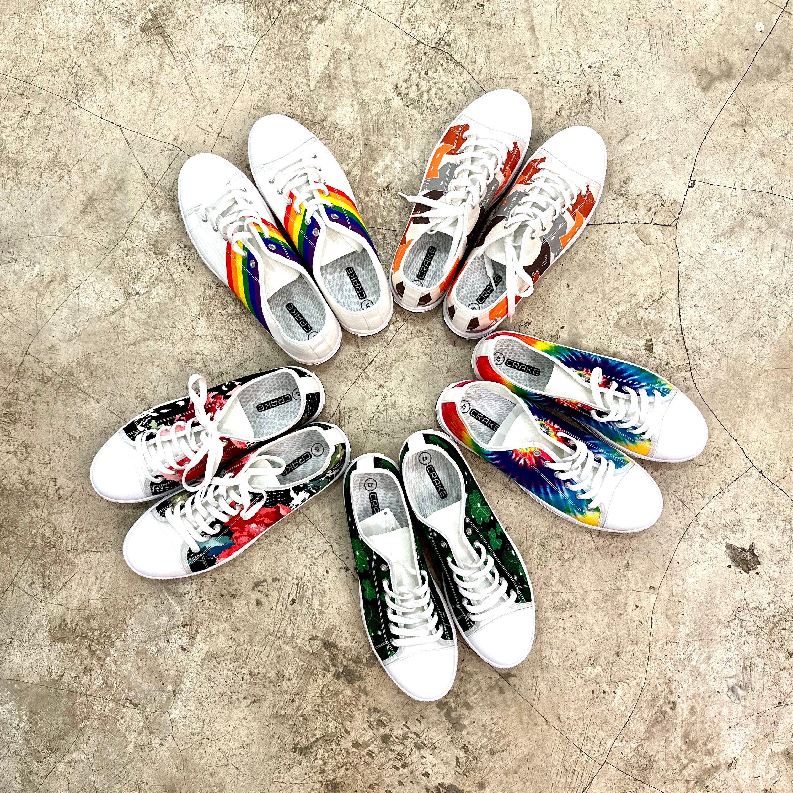 Crake Low Top Four-leaf clover laced custom prints canvas shoes