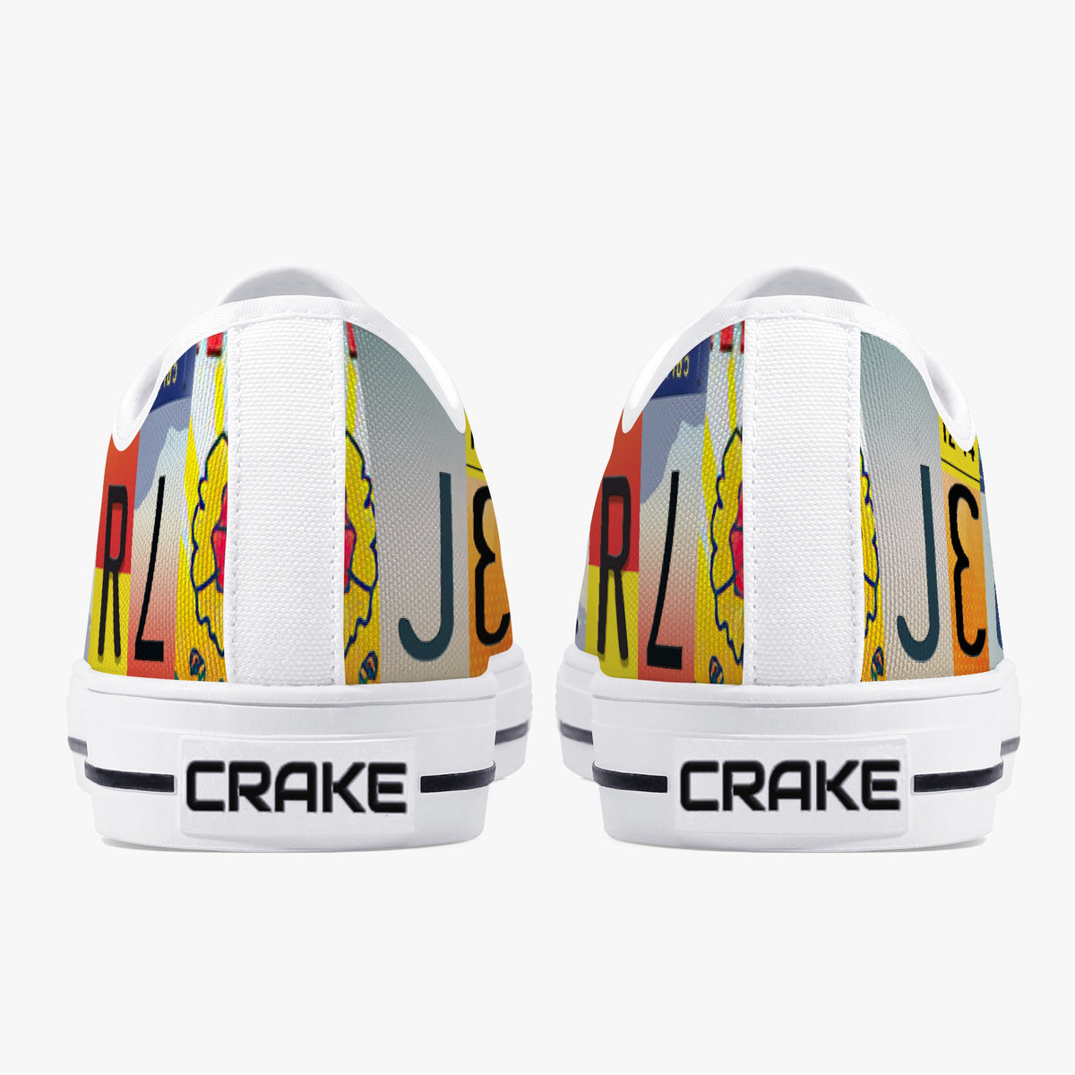 Crake Low Top Jeep Girl laced custom prints canvas shoes