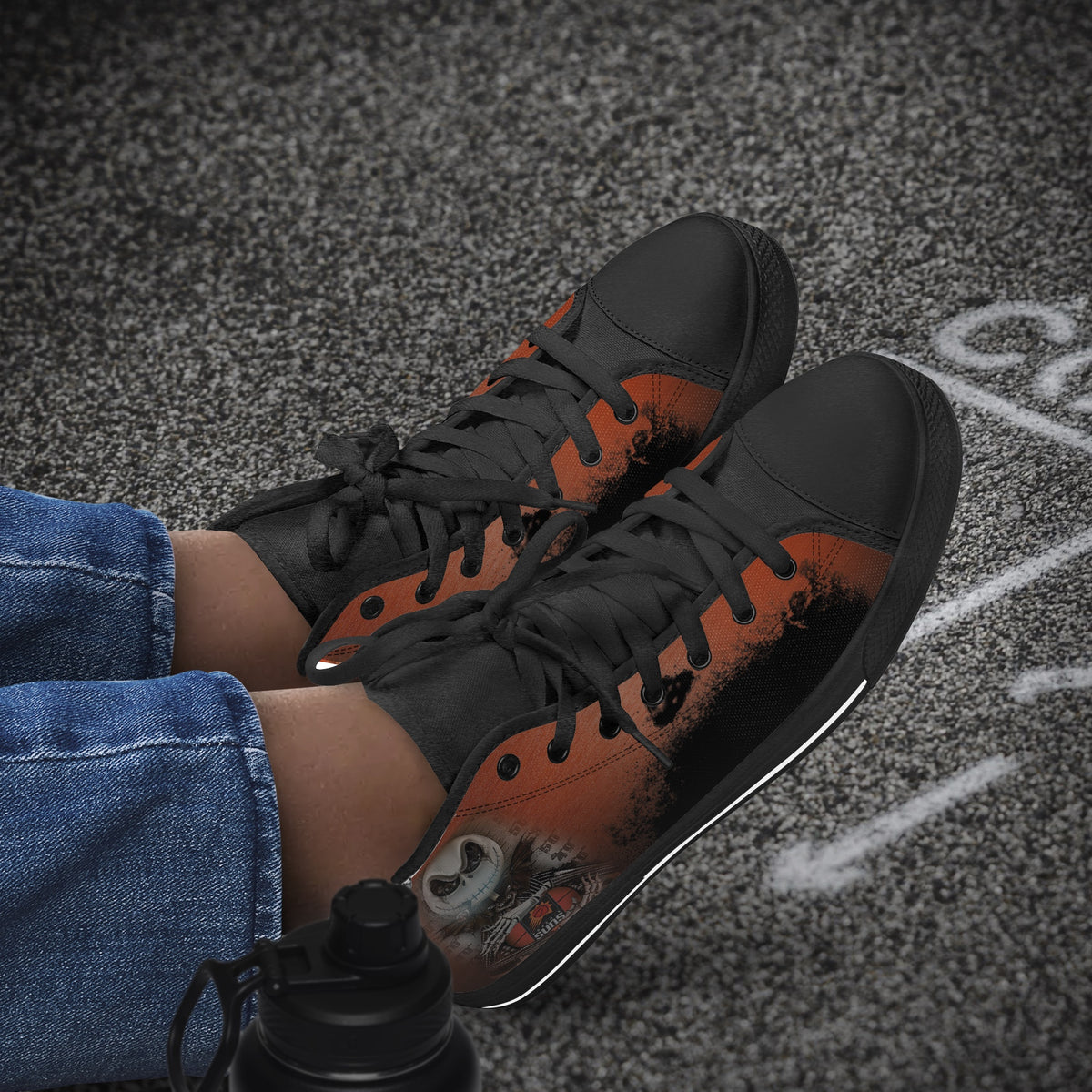 Crake High Top Suns laced custom prints canvas shoes