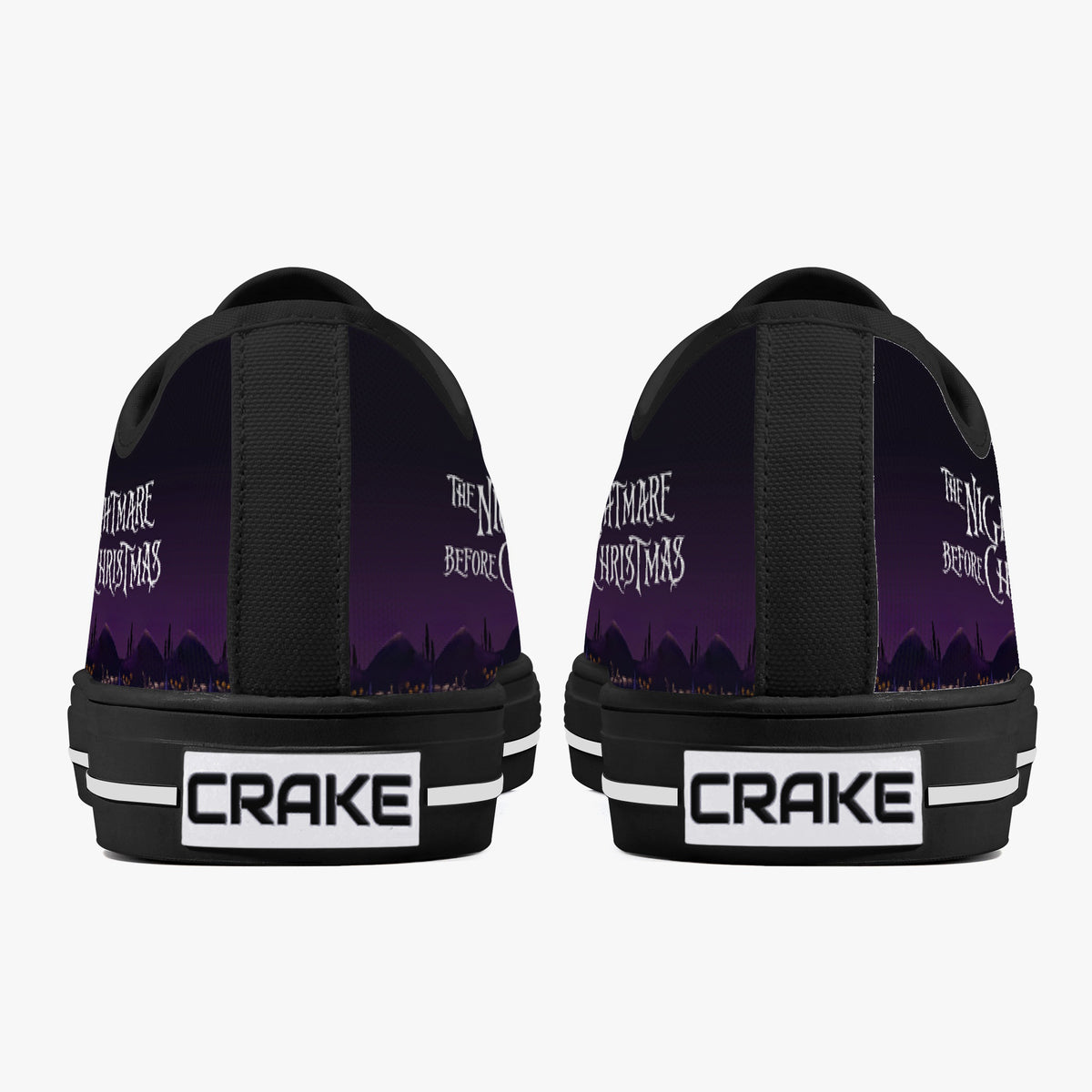 Crake Low Top Nightmare before Christmas laced custom prints canvas shoes
