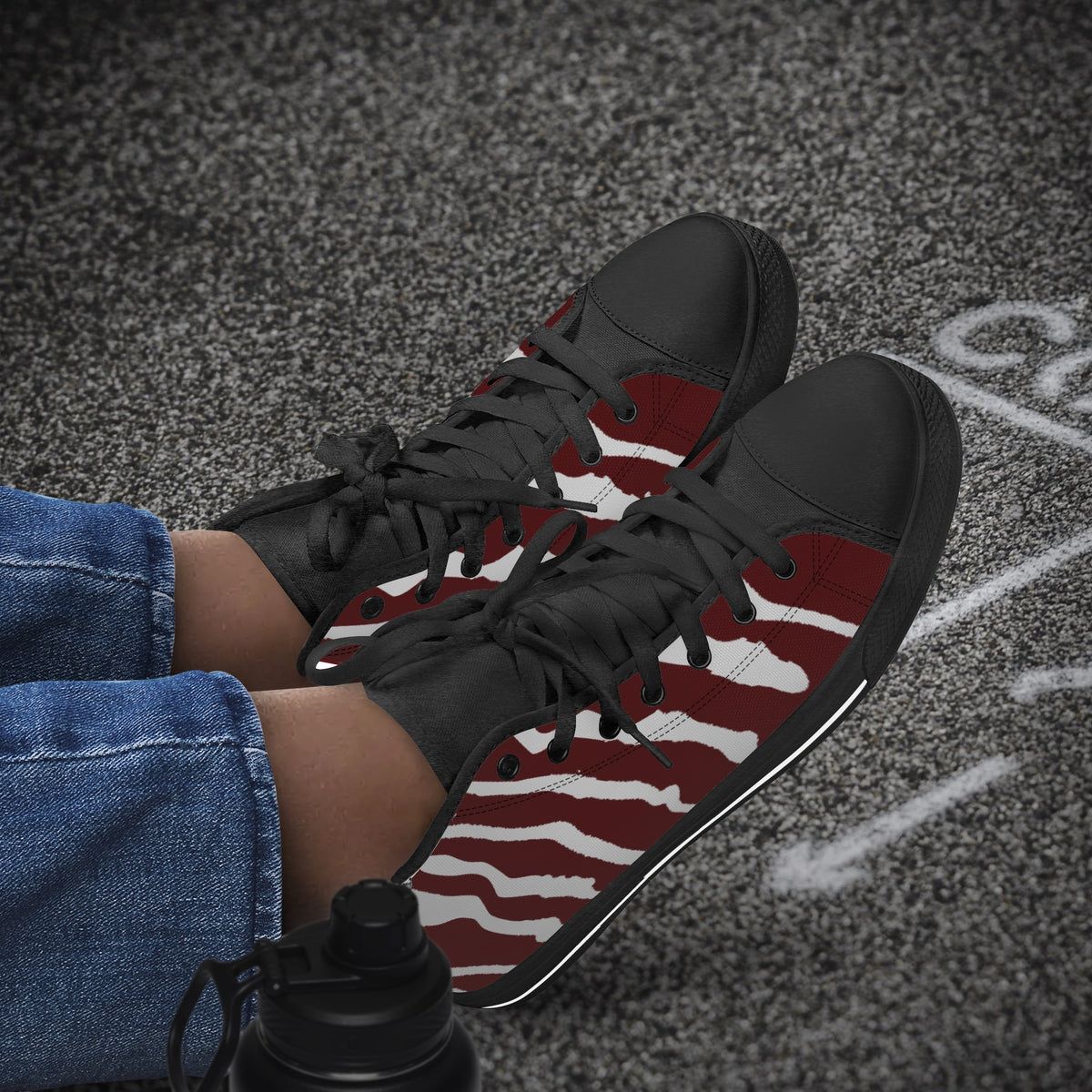 Crake High Top Monster laced custom prints canvas shoes