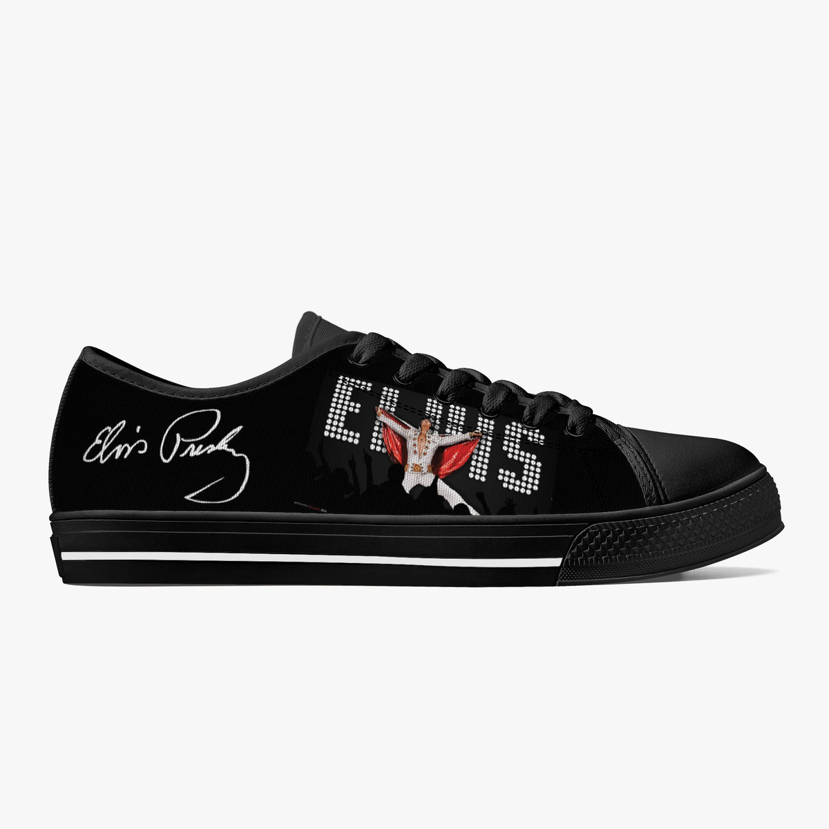 Crake Low Top Elvis laced custom prints canvas shoes