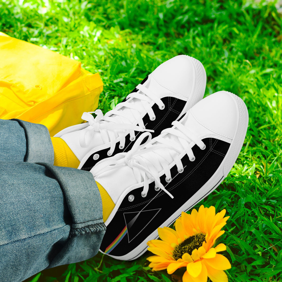 Crake High Top Prisma laced custom prints canvas shoes