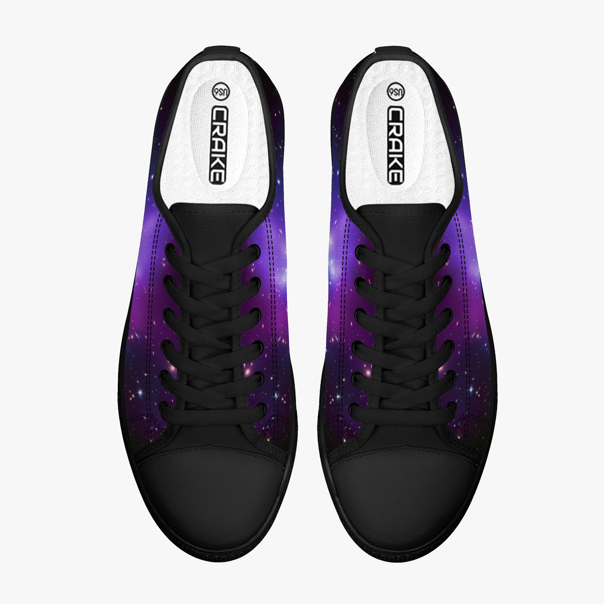 Crake Low Top Galaxy laced custom prints canvas shoes