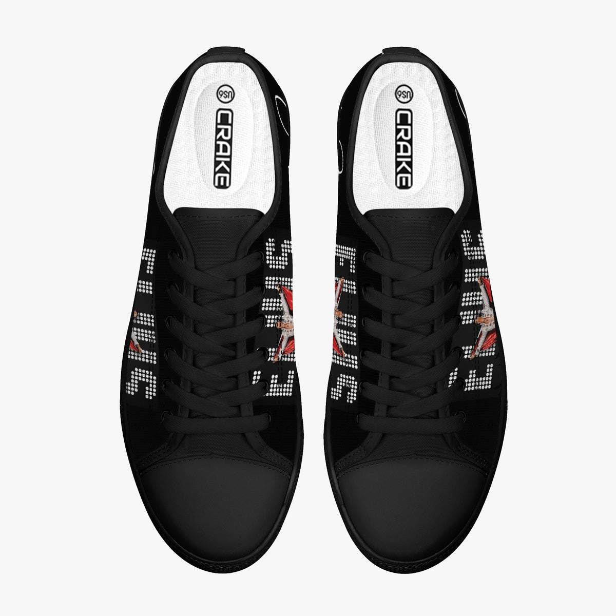 Crake Low Top Elvis laced custom prints canvas shoes