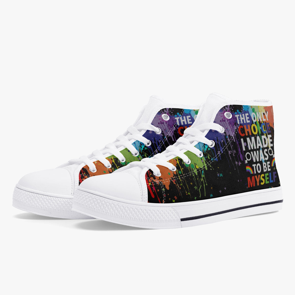 Crake High Top The Only Choice I Made Was To Be Myself laced custom prints canvas shoes