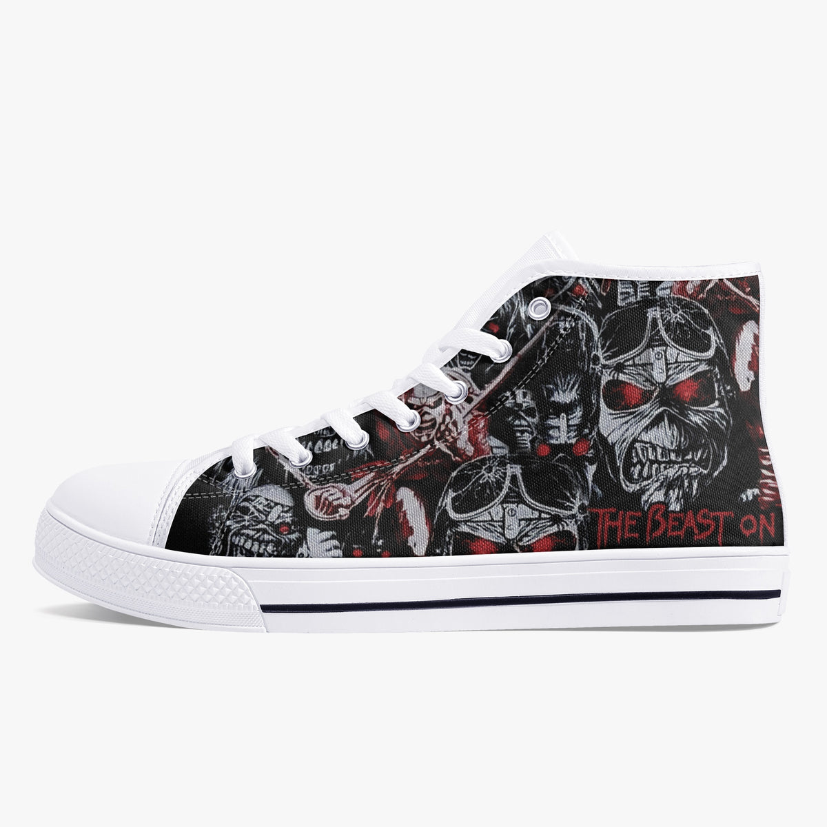 Crake High Top The Beast laced custom prints canvas shoes