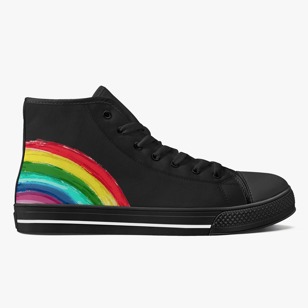 Crake High Top Rainbow 3 laced custom prints canvas shoes