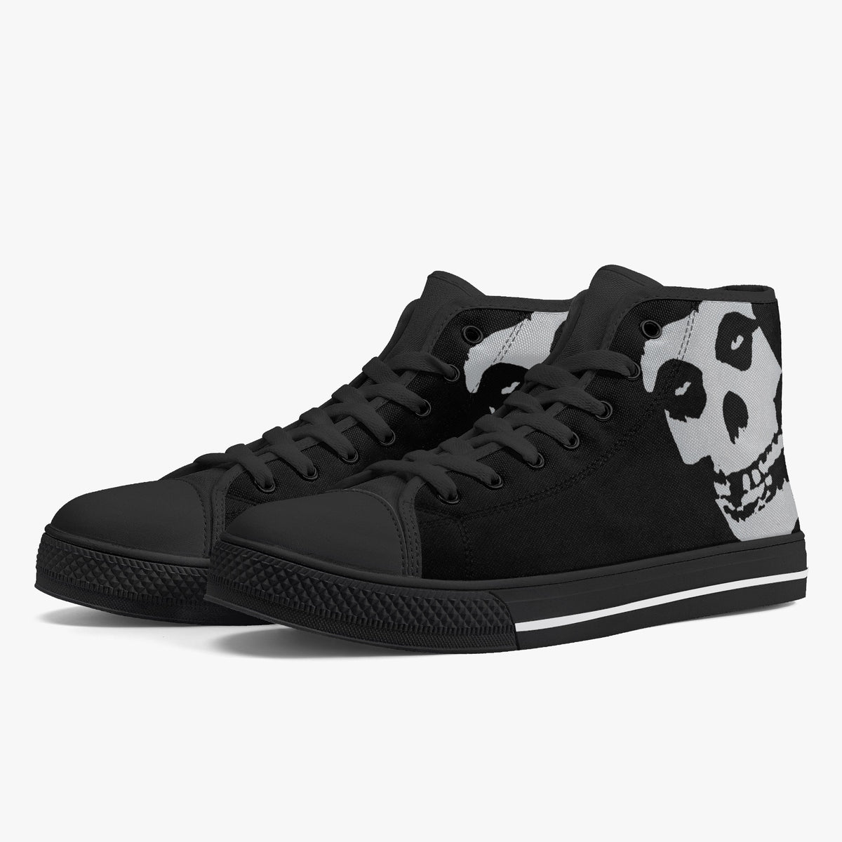 Crake High Top S1000 the Skull laced custom prints canvas shoes