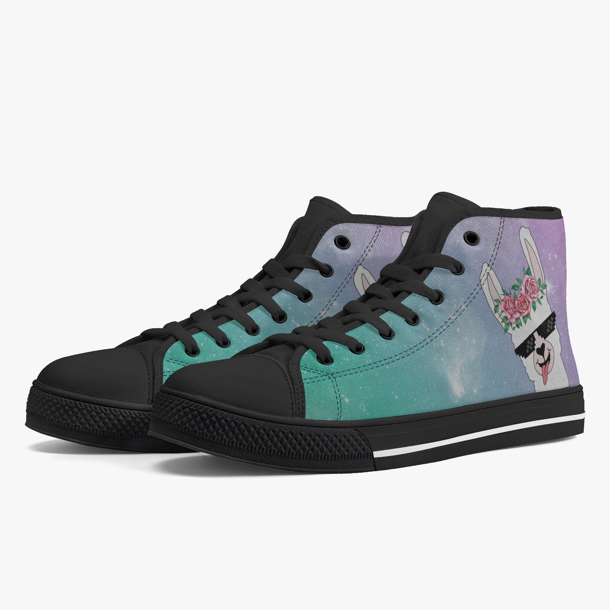 Crake High Top Alpaca laced custom prints canvas shoes
