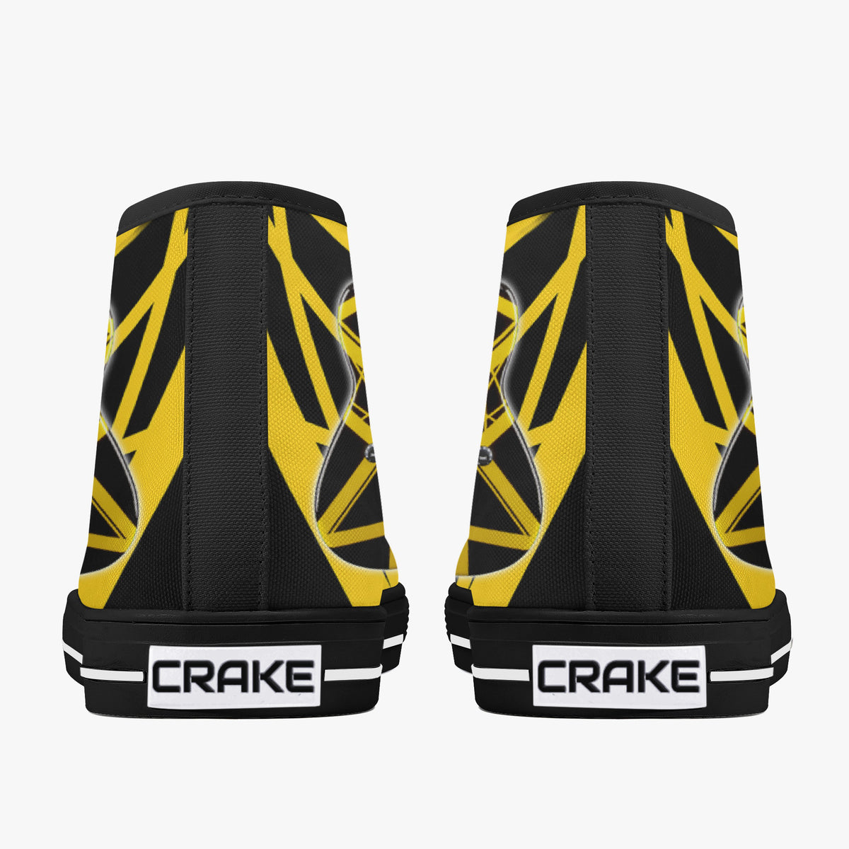 Crake High Top Yellow Guitar laced custom prints canvas shoes