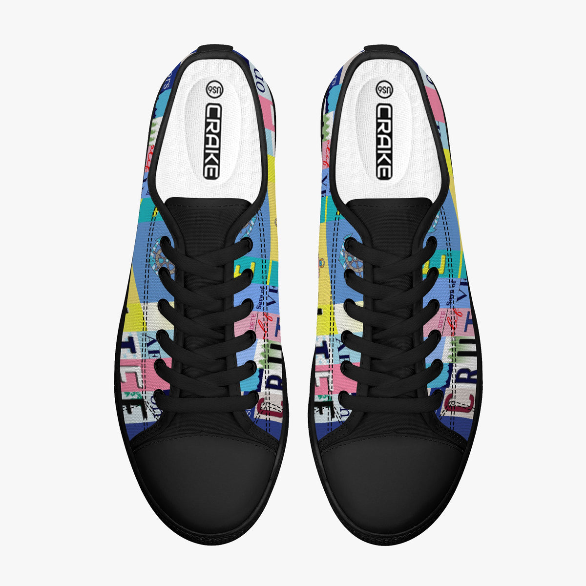 Crake Low Top Cruise Life laced custom prints canvas shoes