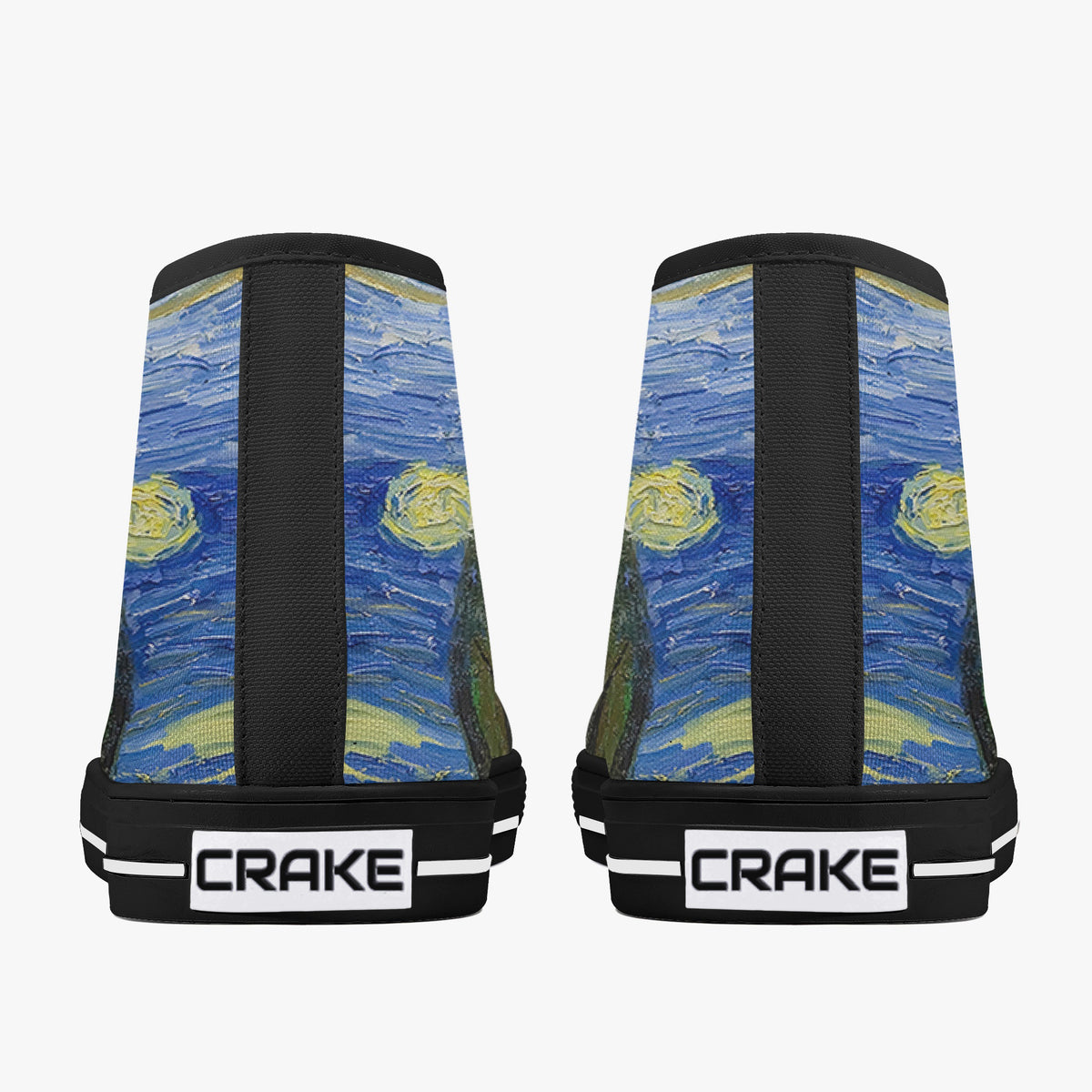 Crake High Top Starry Night laced custom prints canvas shoes