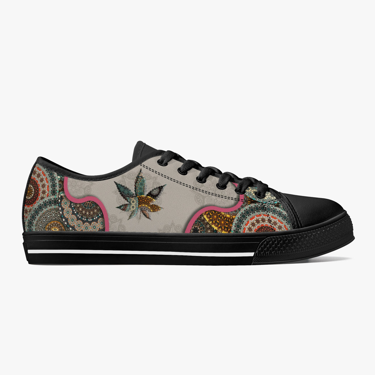 Crake Low Top Maple Leaf laced custom prints canvas shoes