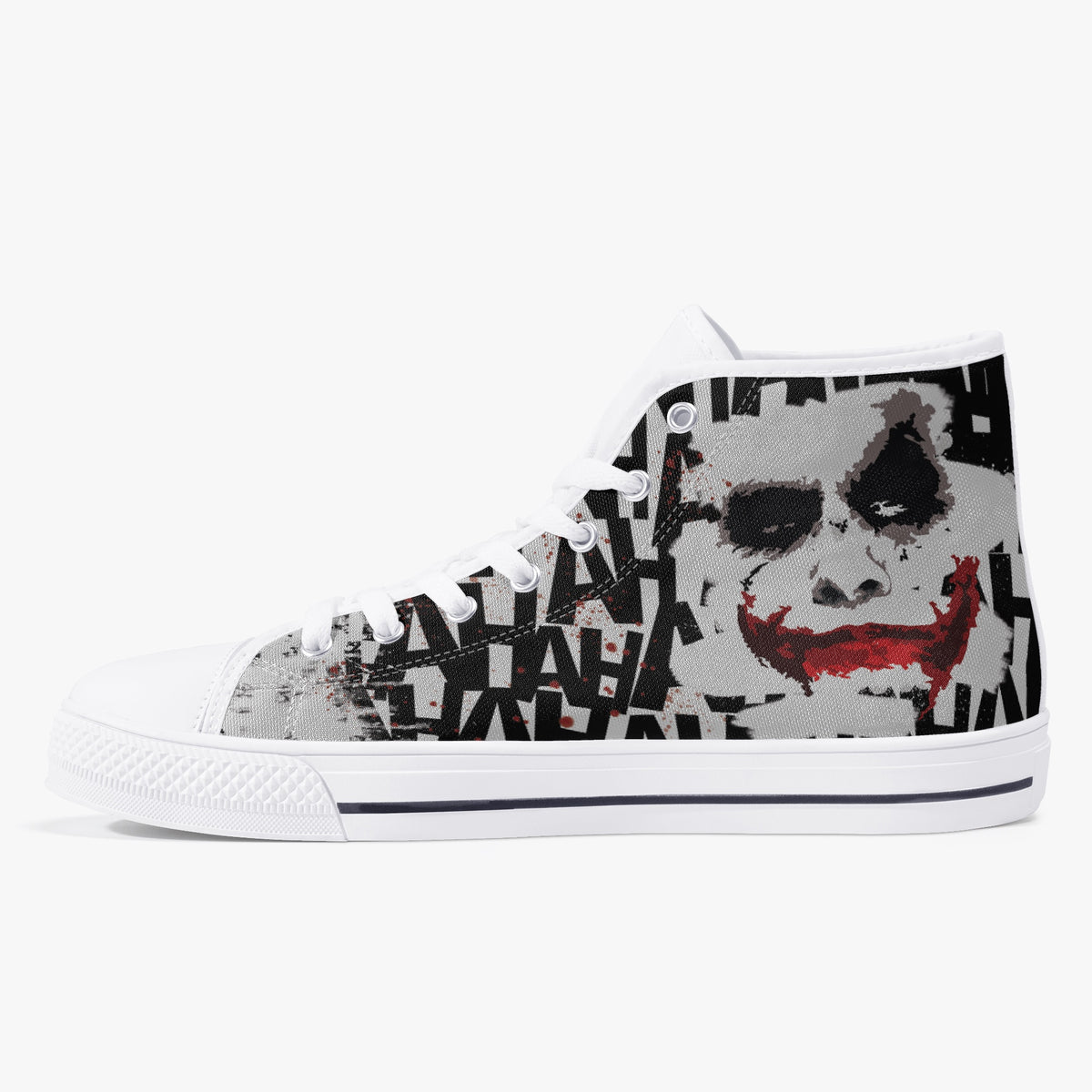 Crake High Top The Clown laced custom prints canvas shoes