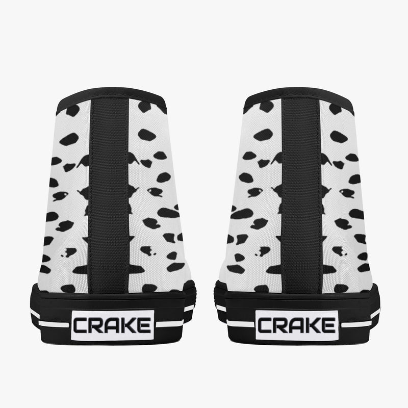 Crake High Top Black Spotted laced custom prints canvas shoes at RM MYR289