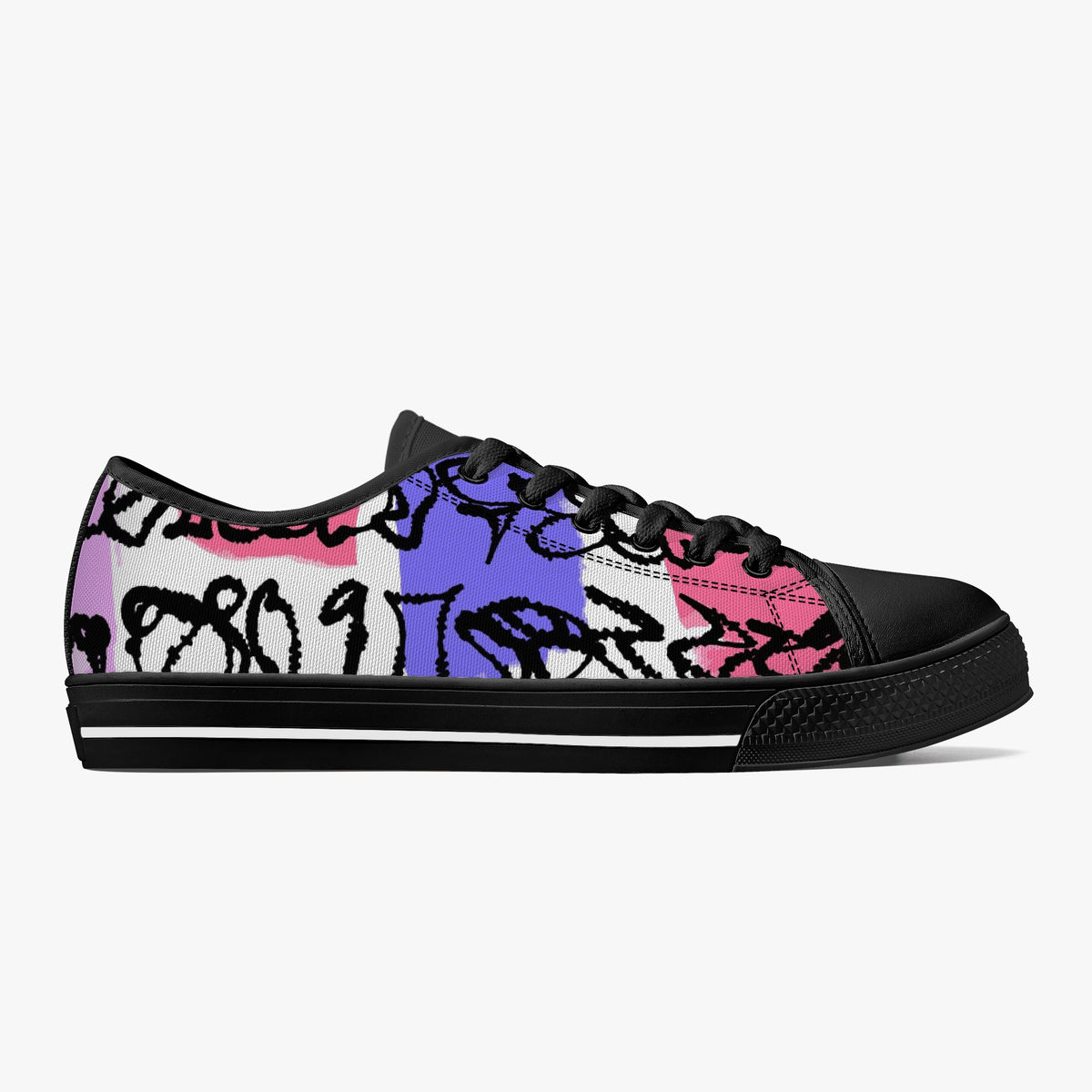 Crake Low Top Devilo laced custom prints canvas shoes
