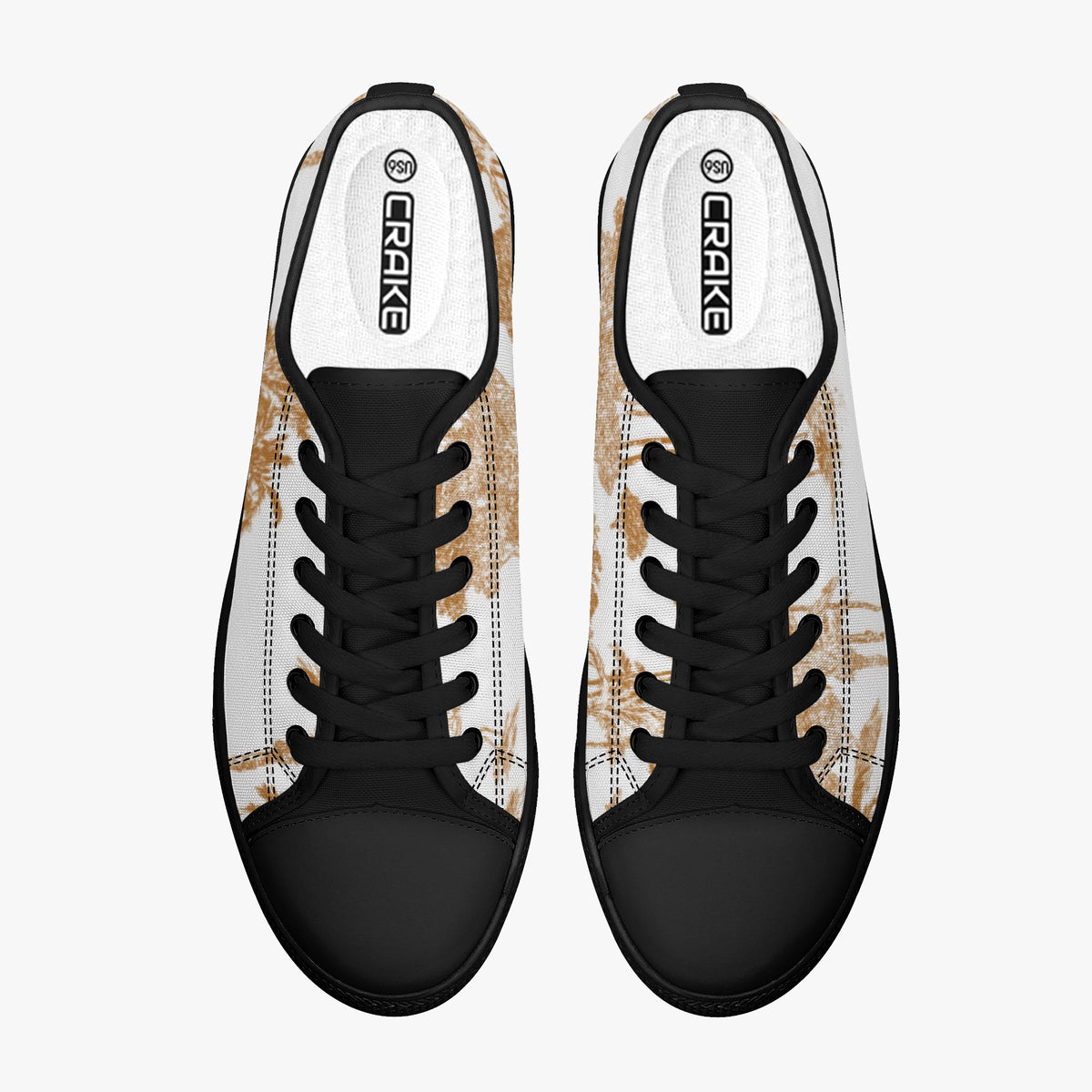 Crake Low Top Coconut Tree Scenery laced custom prints canvas shoes