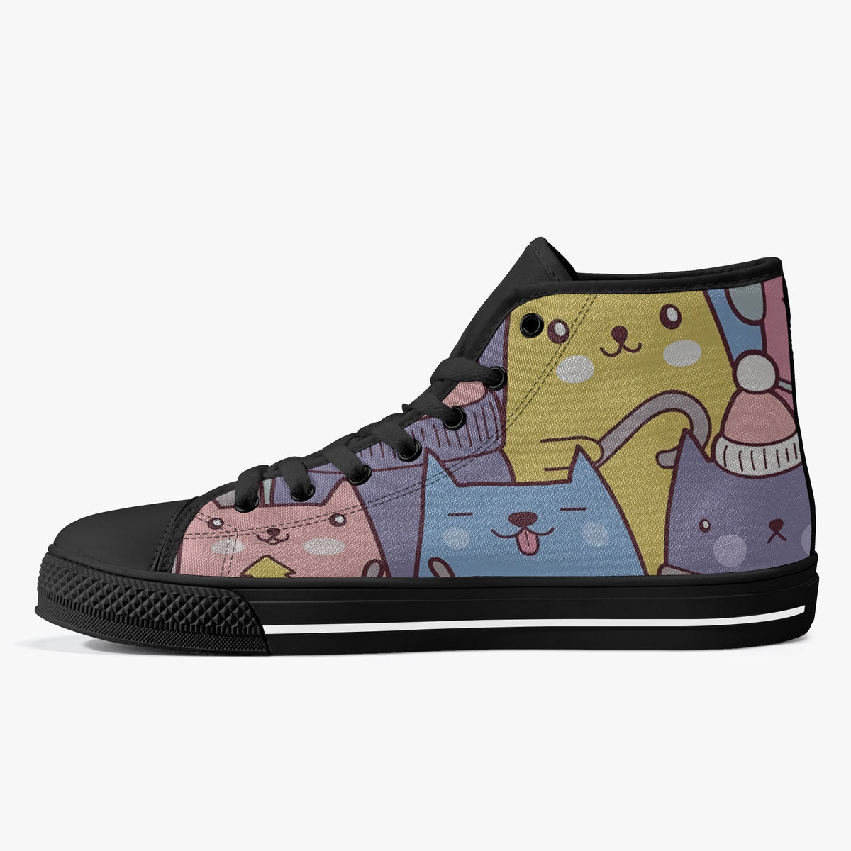 Crake High Top Doo Doo Cats laced custom prints canvas shoes