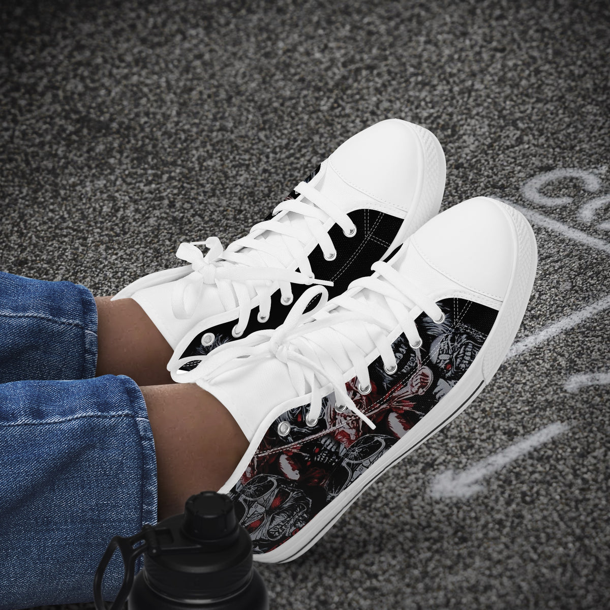 Crake High Top The Beast laced custom prints canvas shoes