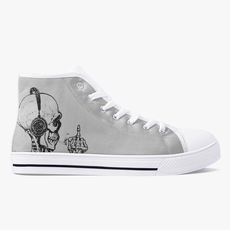 Crake High Top Skulls on headphone laced custom prints canvas shoes at RM MYR289