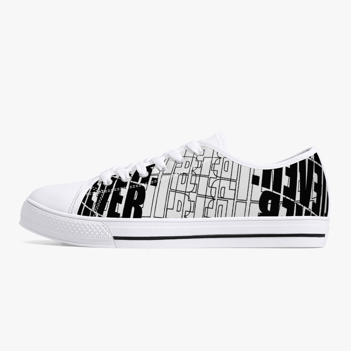 Crake Low Top Never Belle laced custom prints canvas shoes