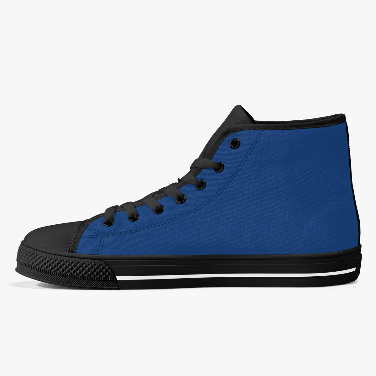 Crake High Top Blue laced high top plain color canvas shoes