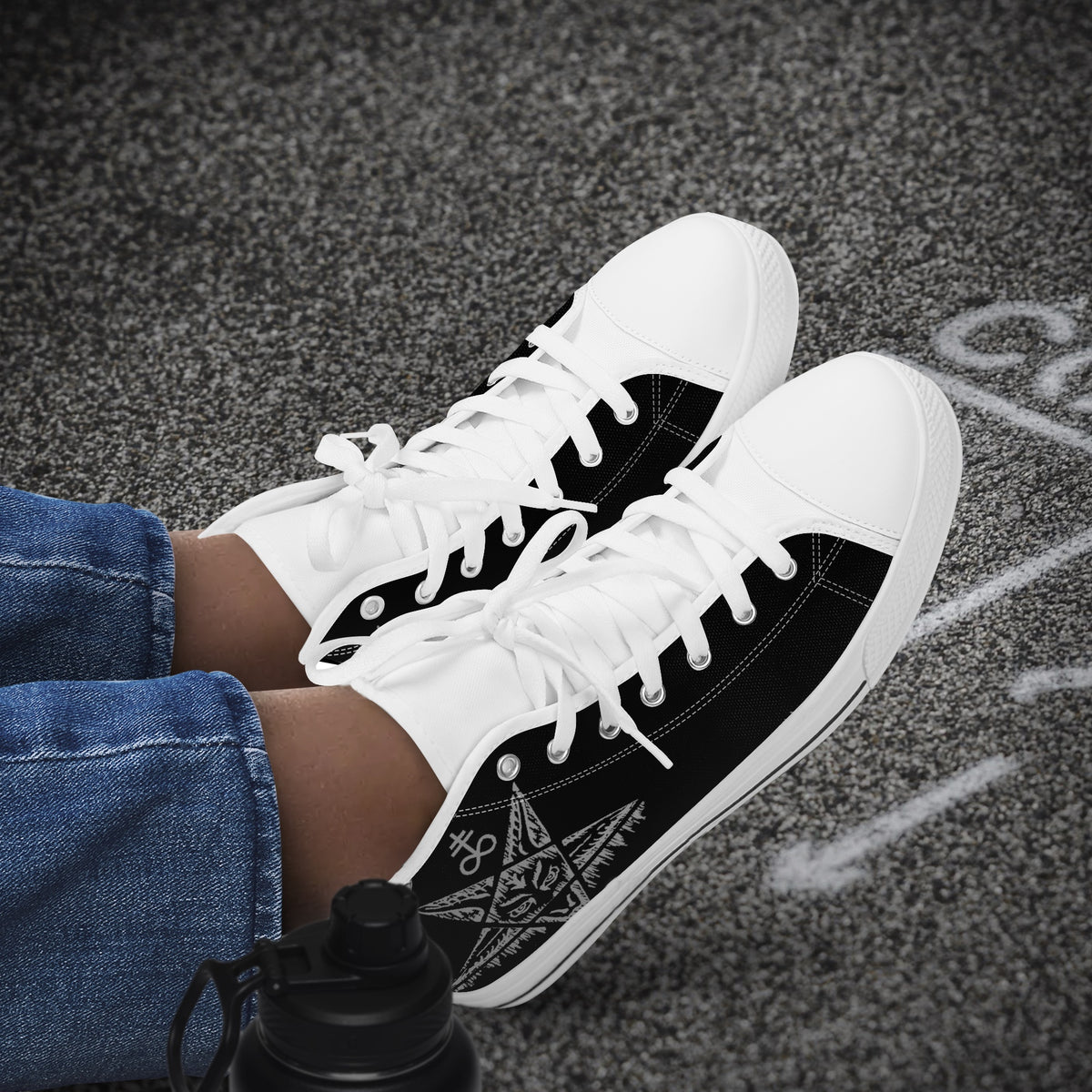 Crake High Top Voodoo laced custom prints canvas shoes