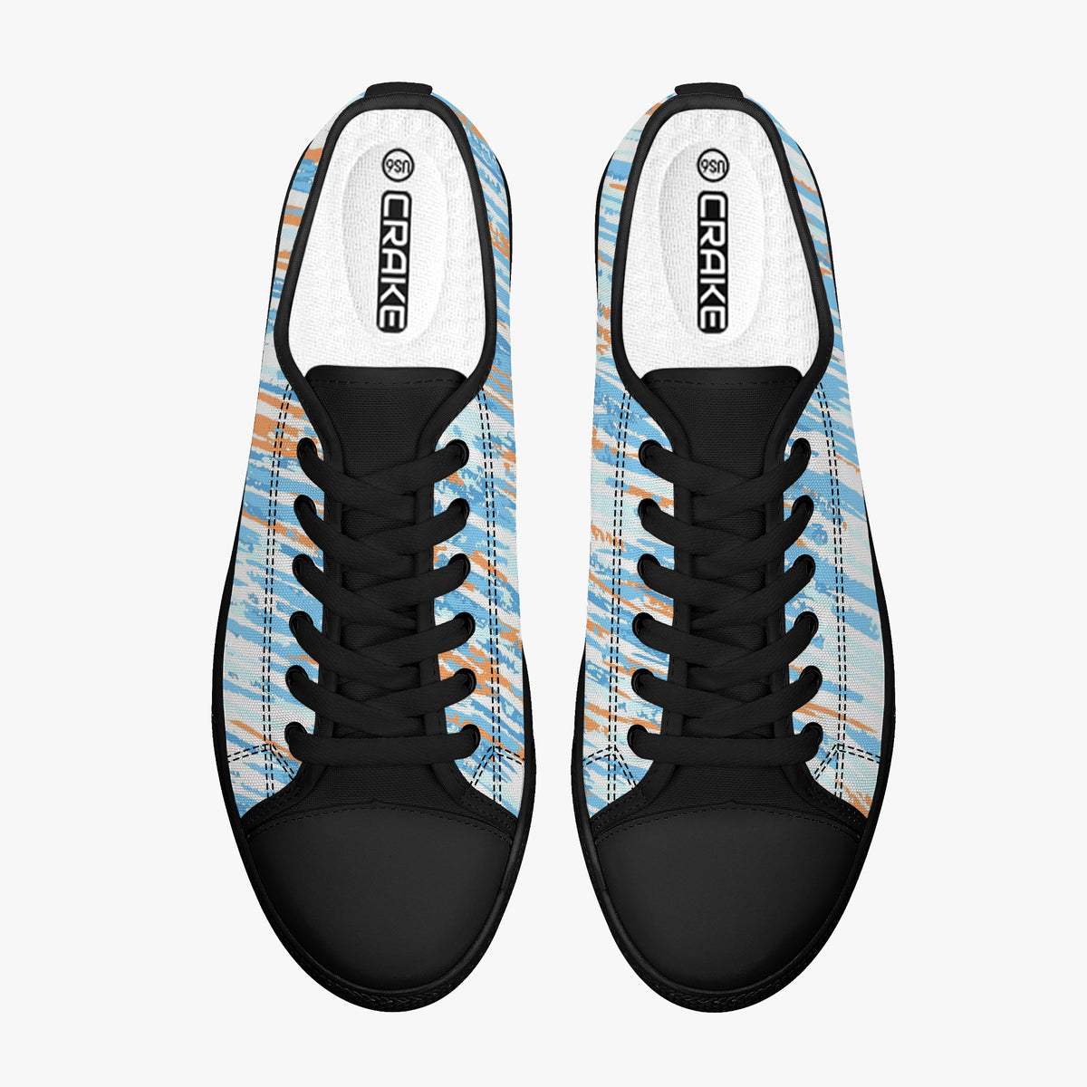 Crake Low Top Victory laced custom prints canvas shoes